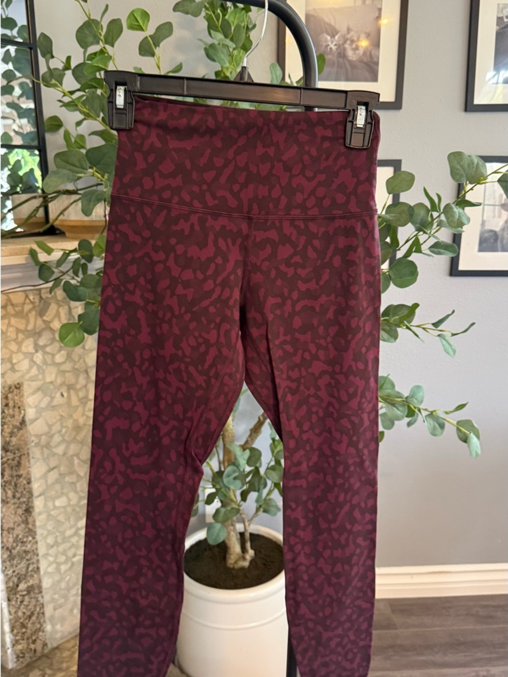 lululemon athletica Burgundy Printed High-Rise Leggings